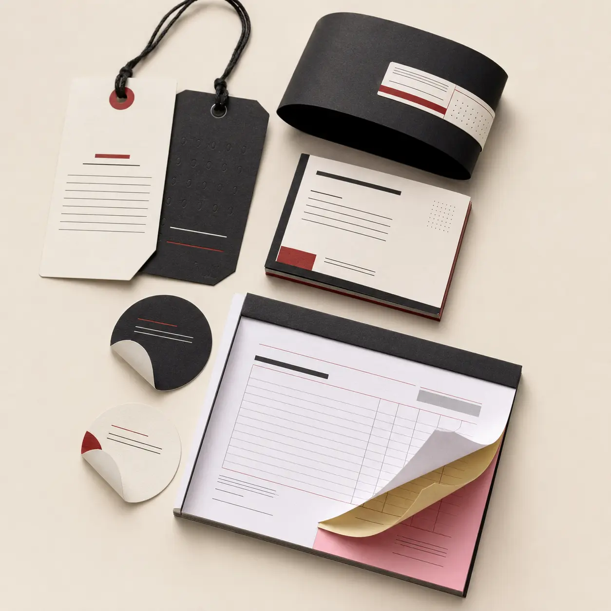 Tags, labels & inserts print examples